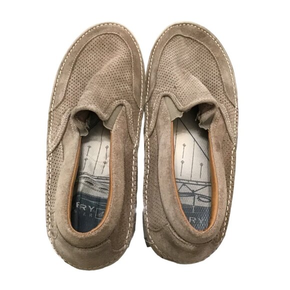 SPERRY MENS TAN TOP SIDER LEATHER UPPER SNEAKER SHOES SIZE 11.5 - Picture 6 of 8